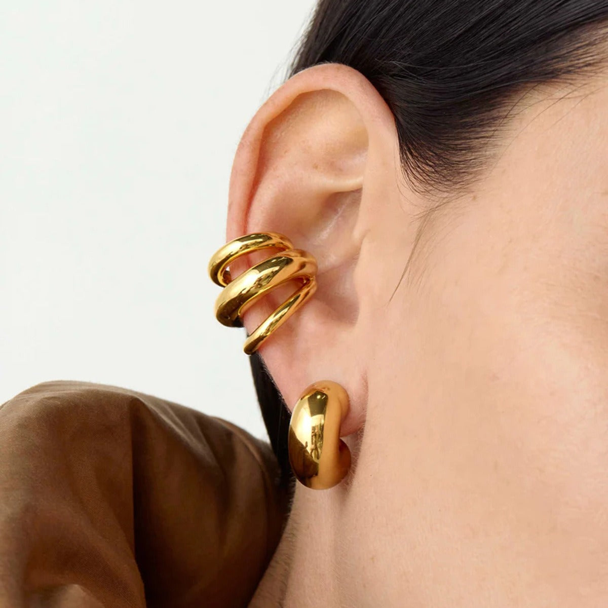 Gigi – Ohr Cuff Groß 3 Lagen Gold