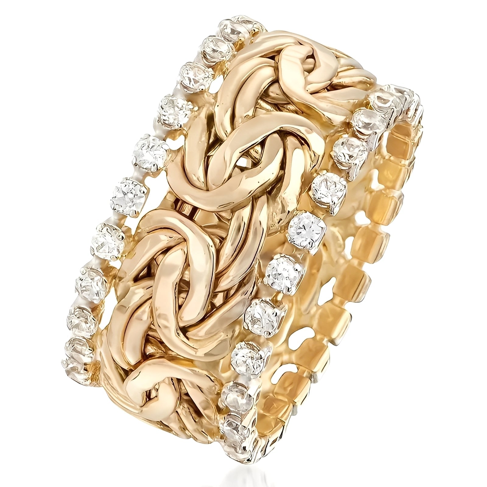 Lydia – Bijou aus geflochtenem Gold mit Zirkonia