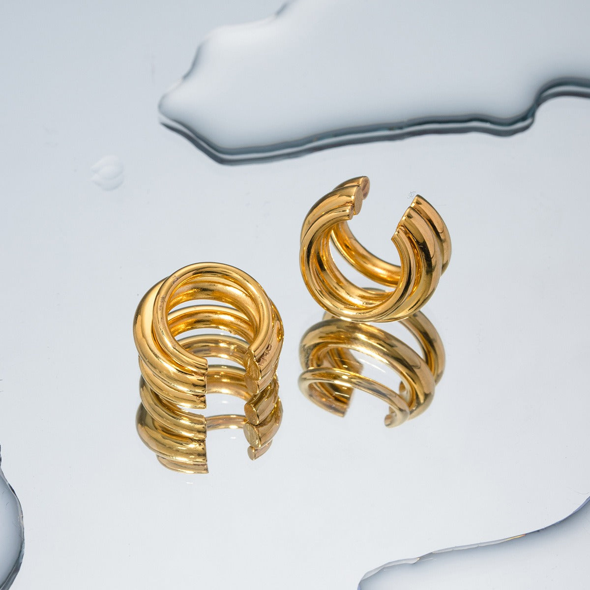 Gigi – Ohr Cuff Groß 3 Lagen Gold