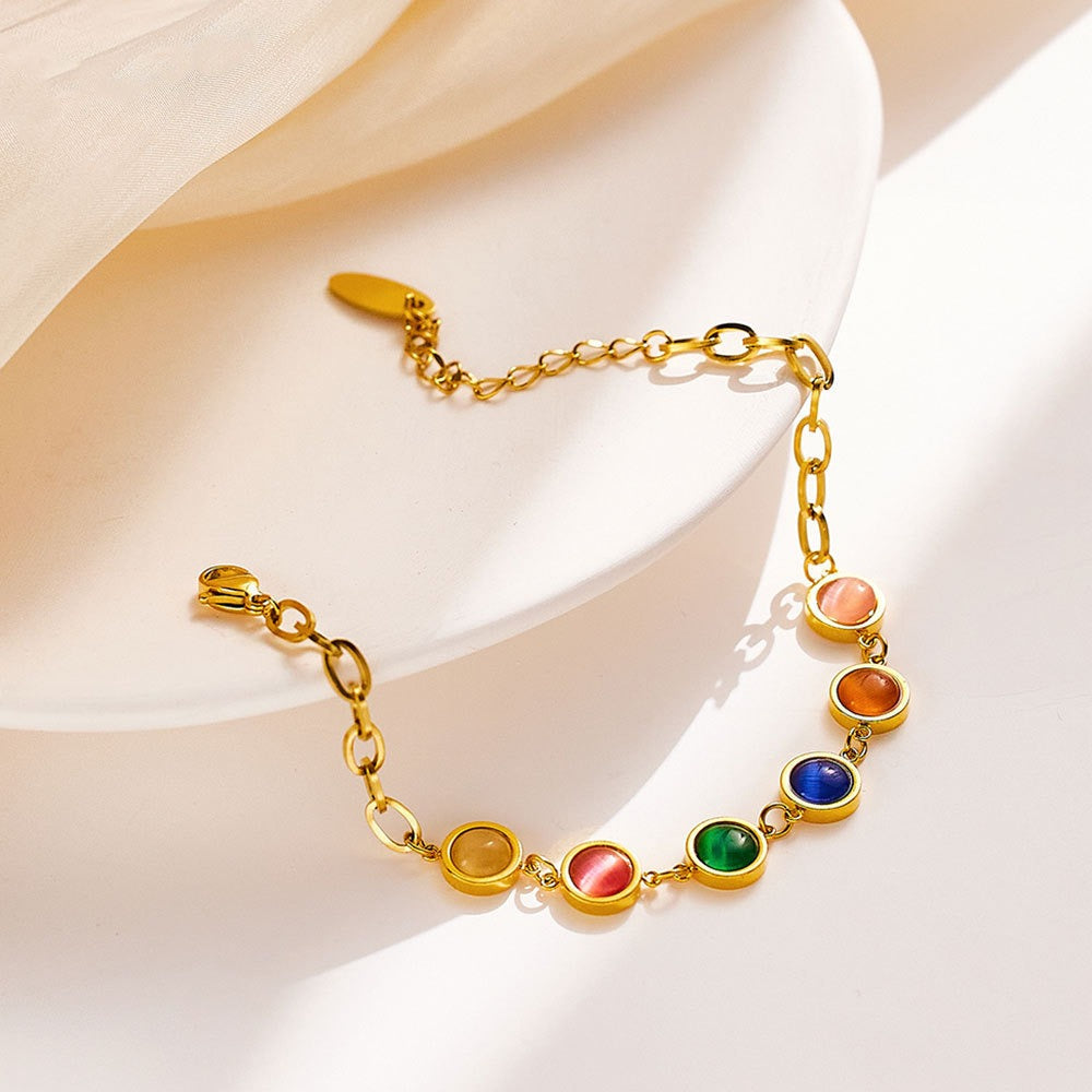 Maisie – Armband Gold mit Farbstein