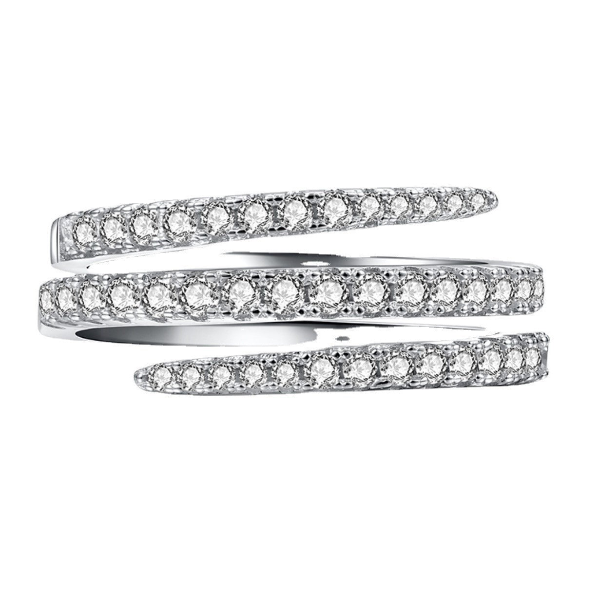 Ailee – Spiralförmiger Ring mit Kristallen besetzt