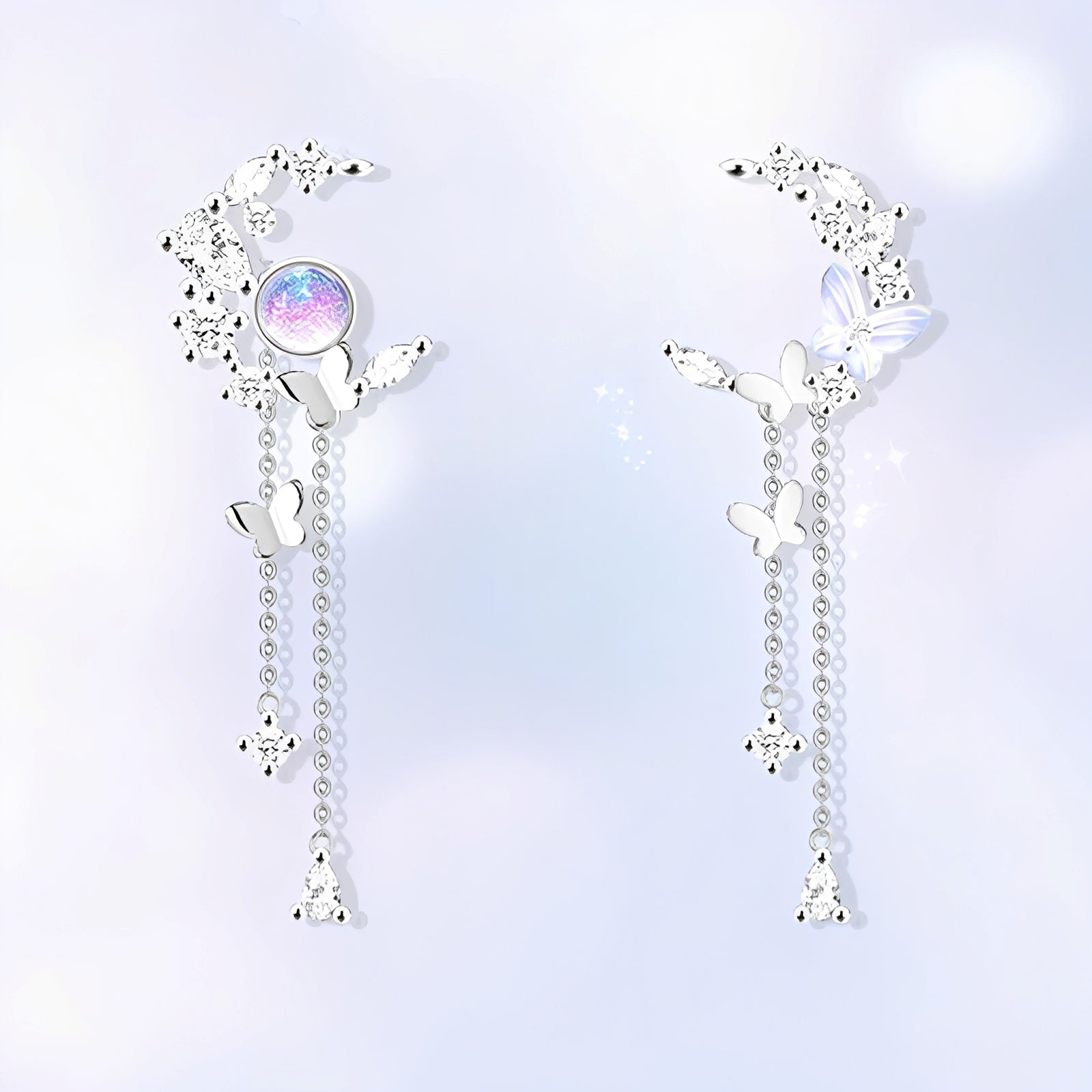 Nelly – Mond- und Schmetterlingsohrringe