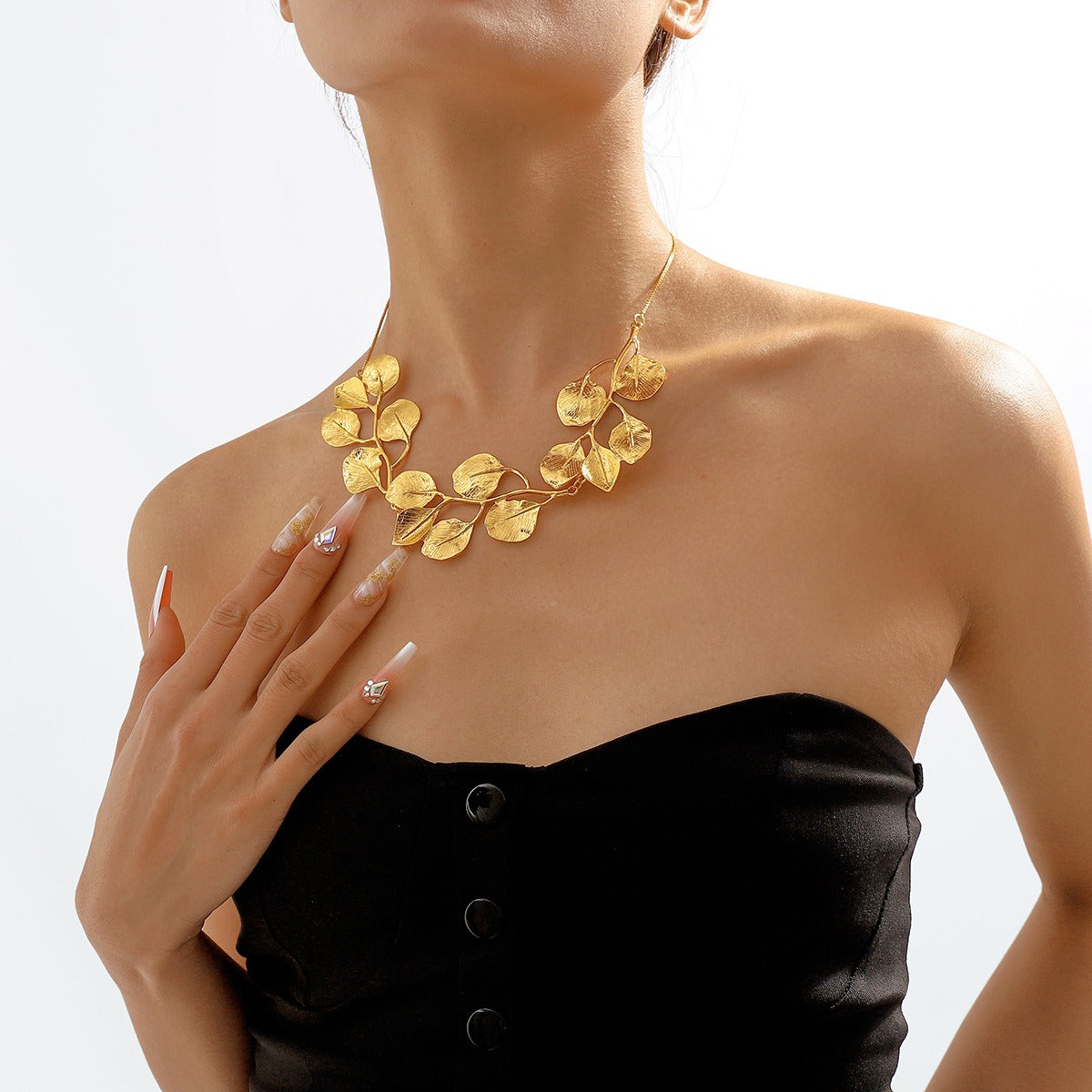 Mitena – Halskette aus Legierung Blattdesign