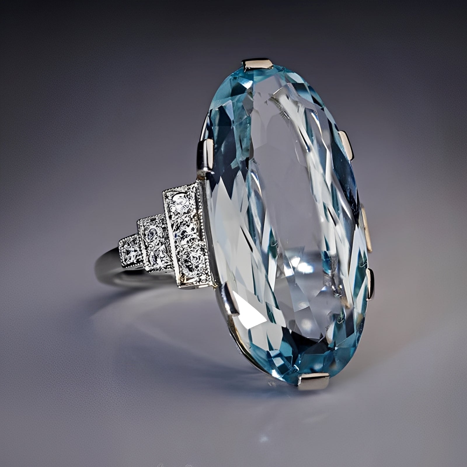 Analisse – Ovaler Kristall Blauer Ring