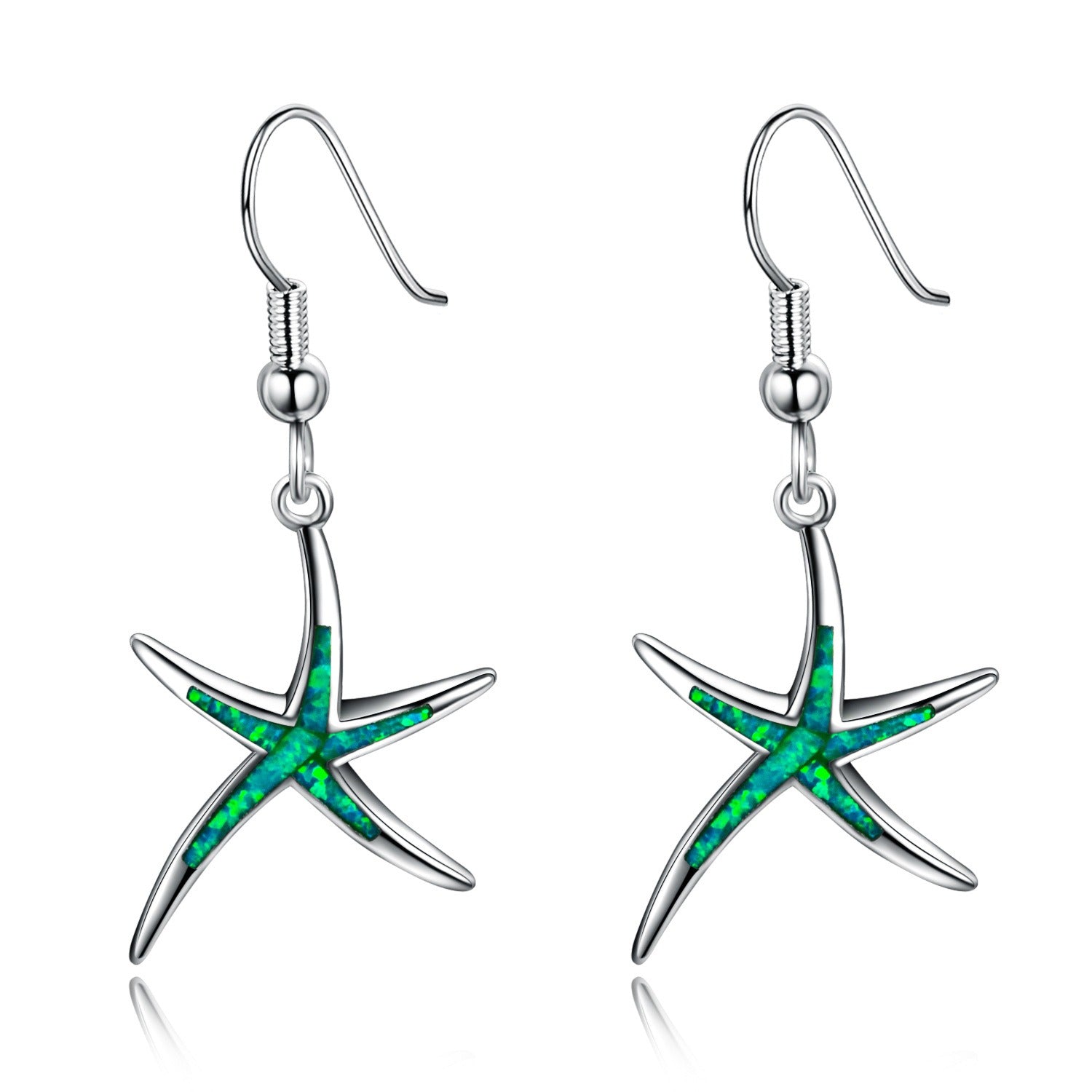 Nerina – Ohrringe mit Seestern in Opal und Silber