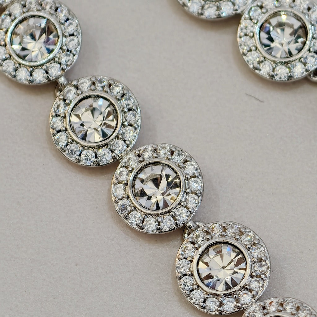 Victoria – Halskette und Armband mit glänzendem Rundknopf