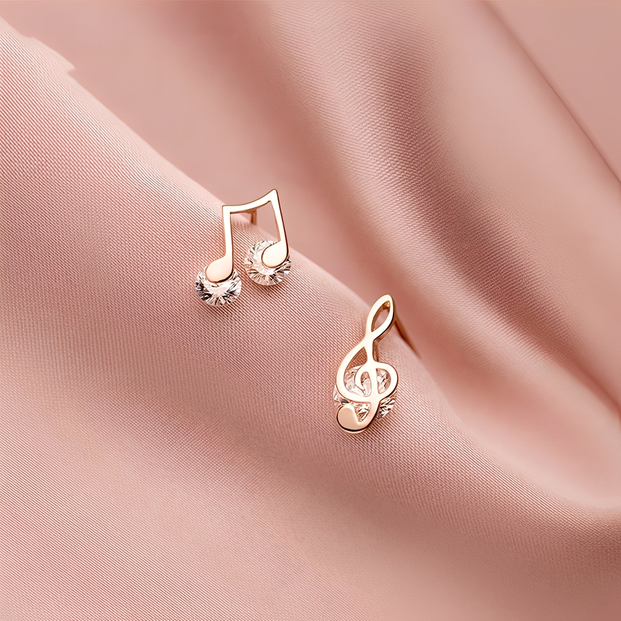 Reina – Musikalische Ohrringe aus Gold mit Zirkonia