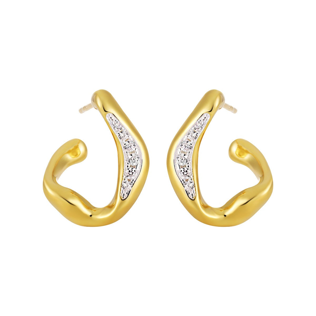 Camila – Skulptierte Goldene Kreolen