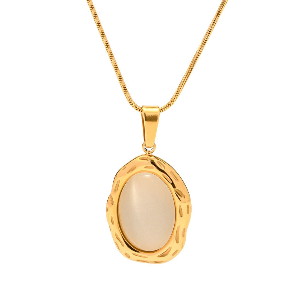 Filomina – Vergoldete Halskette mit edlem Opal
