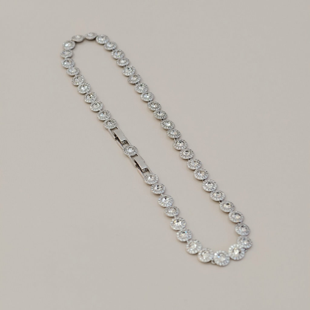 Victoria – Halskette und Armband mit glänzendem Rundknopf