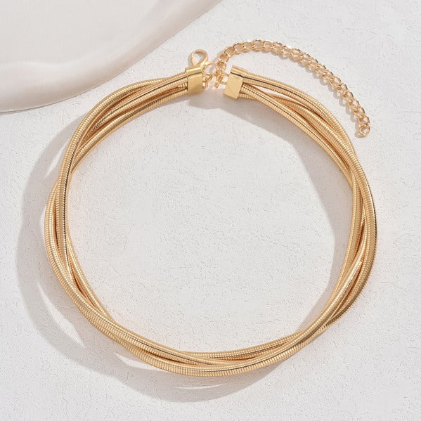 Mae – Halskette, goldfarben mit drei Reihen
