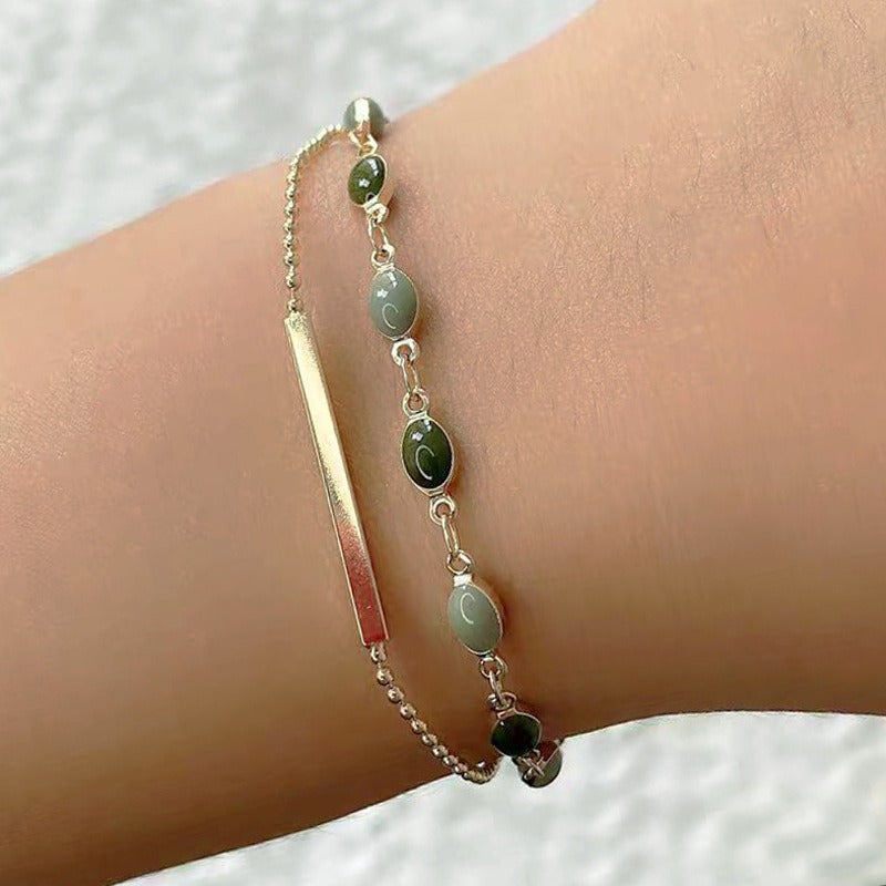 Manon – Armband aus grünem Stein in Gold