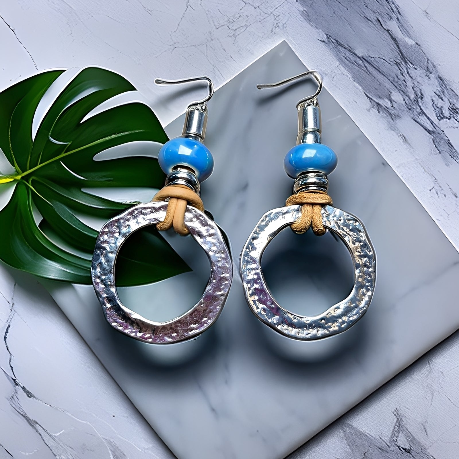 Kaia – Ohrringe Kreis Boho Vintage in Silber