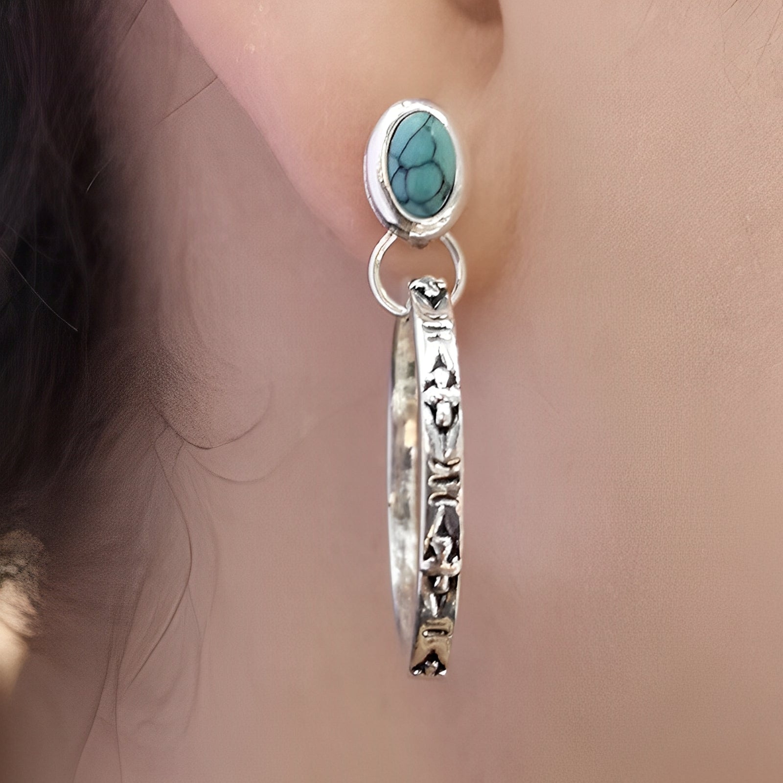 Althea – Boho Vintage Ohrringe mit Natürlichem Onyx