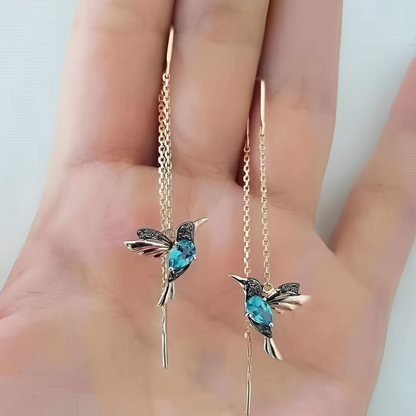 Lisa – Ohrringe Kolibri Emaille & Zirkonium