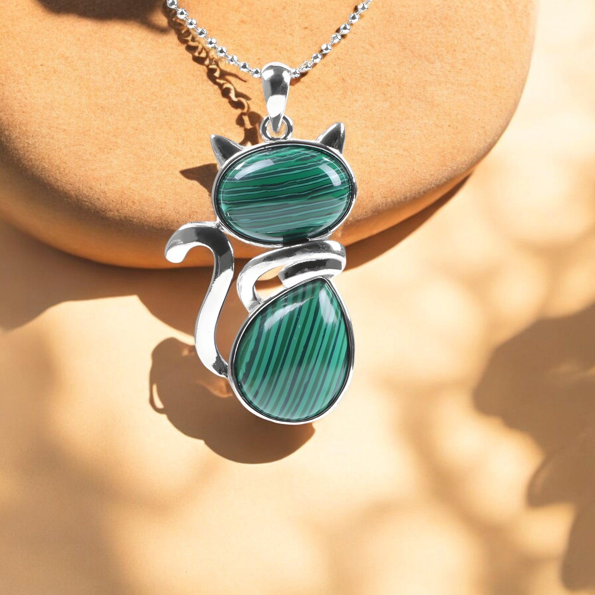 Mila – Katzenhalsband mit Naturstein