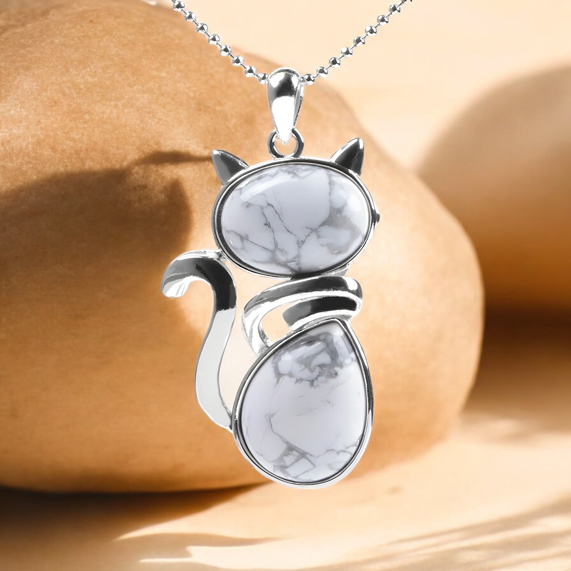 Mila – Katzenhalsband mit Naturstein