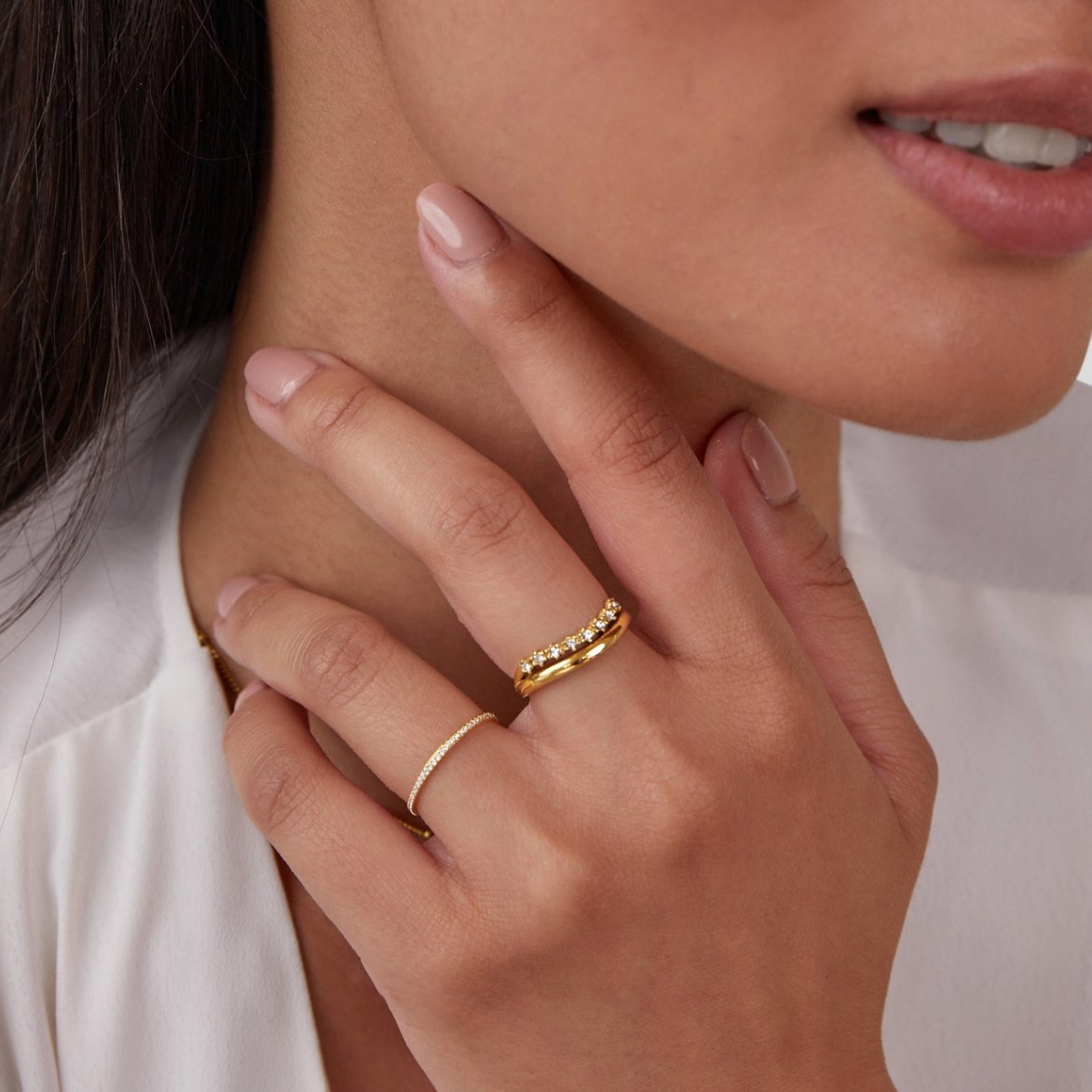Marissa – Überlagerte Ring Weißer Kristall