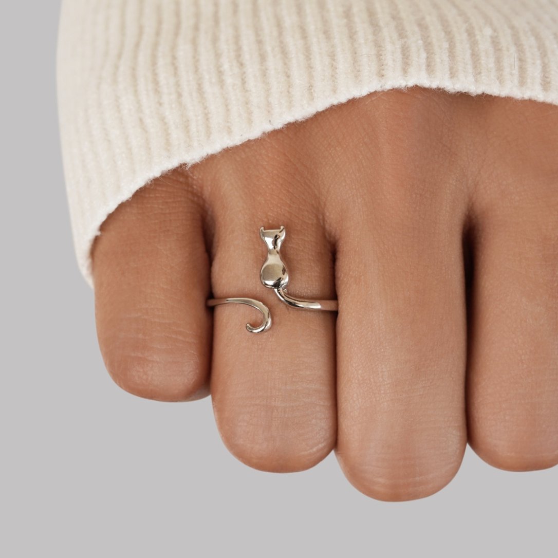 Mindy – Ring Katze Silber Mystisch