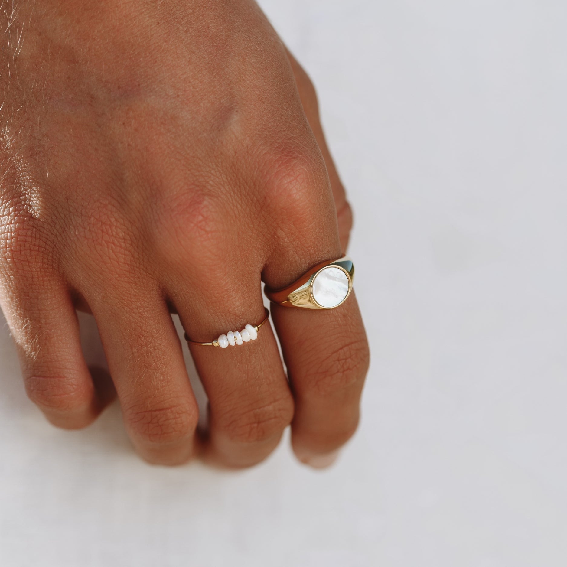 Lina – Ring mit Mini Naturperlen