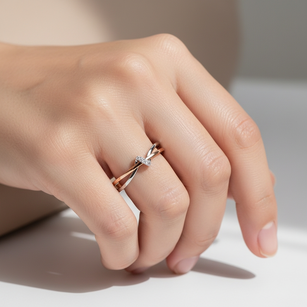 Eleane – Ring Unendlichkeit Zweifarbig Elegant