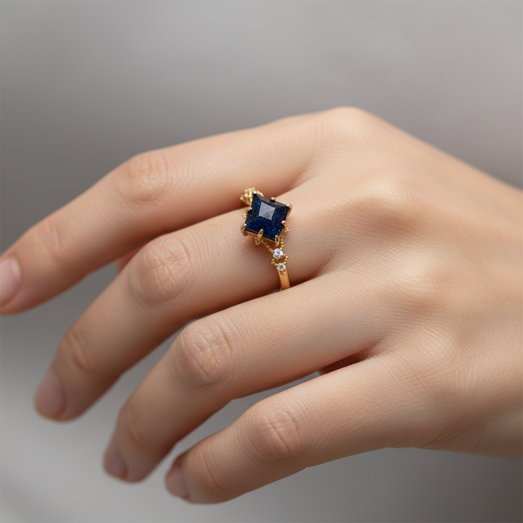 Nerisa – Ring Obsidian Dunkle Nacht