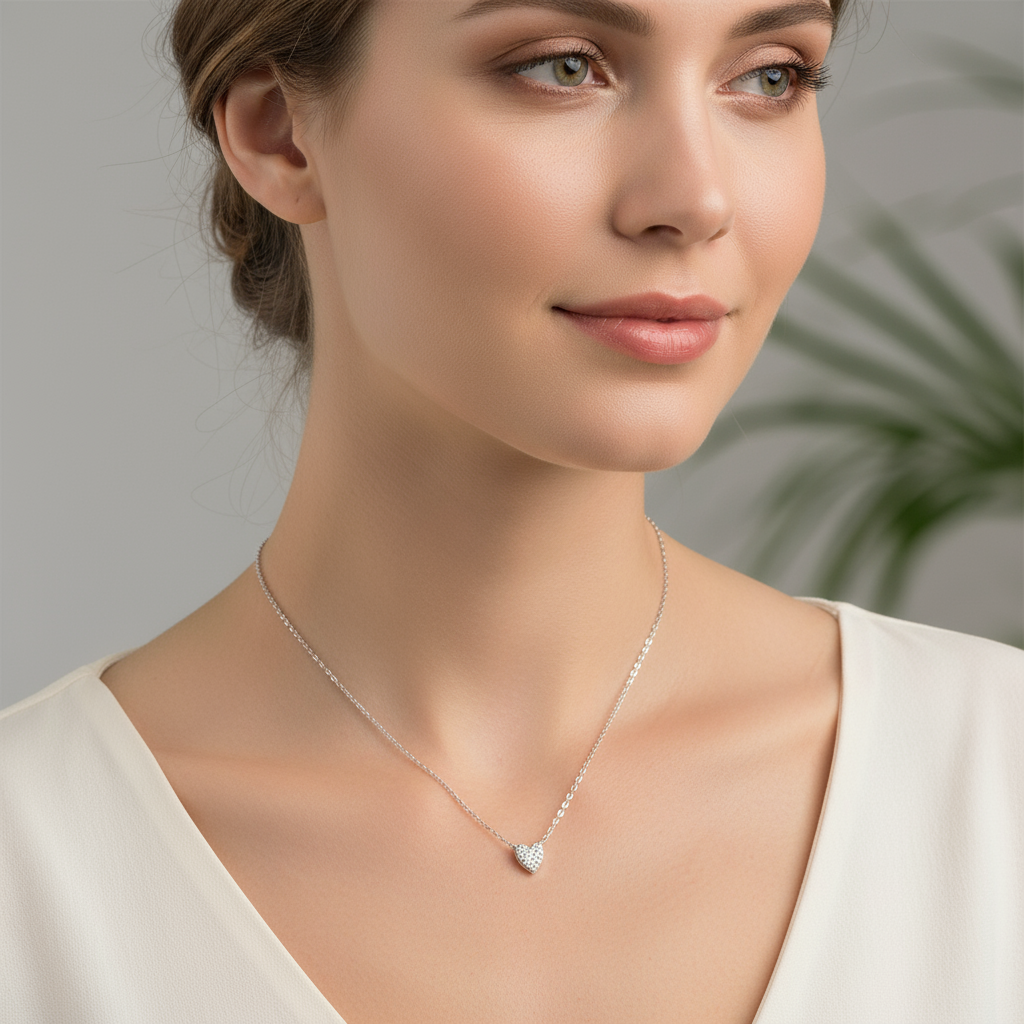 Juliet – Kette Herz aus 925 Sterlingsilber mit Diamant