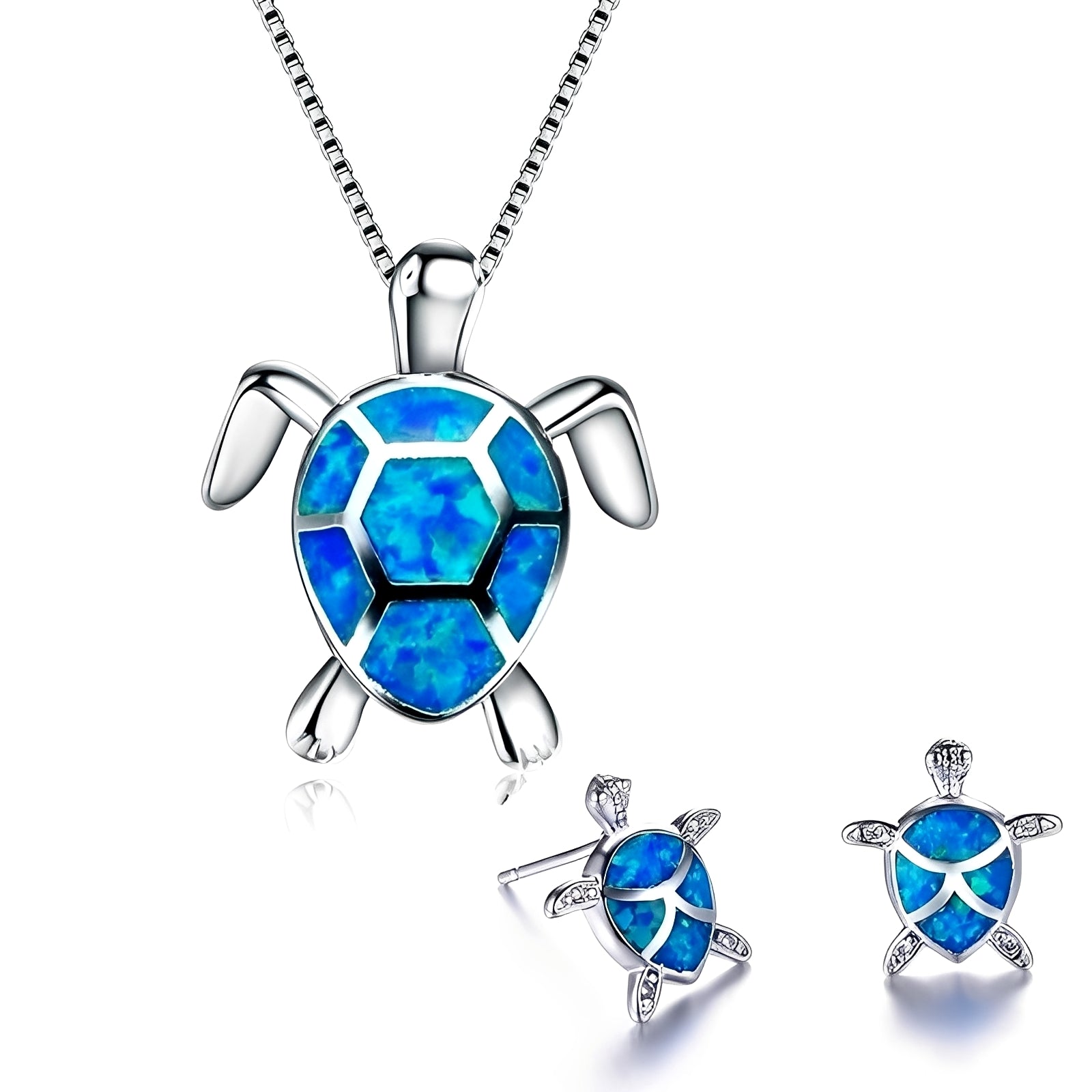 Tricia – Schmuckset Schildkröte in Silber & Opal