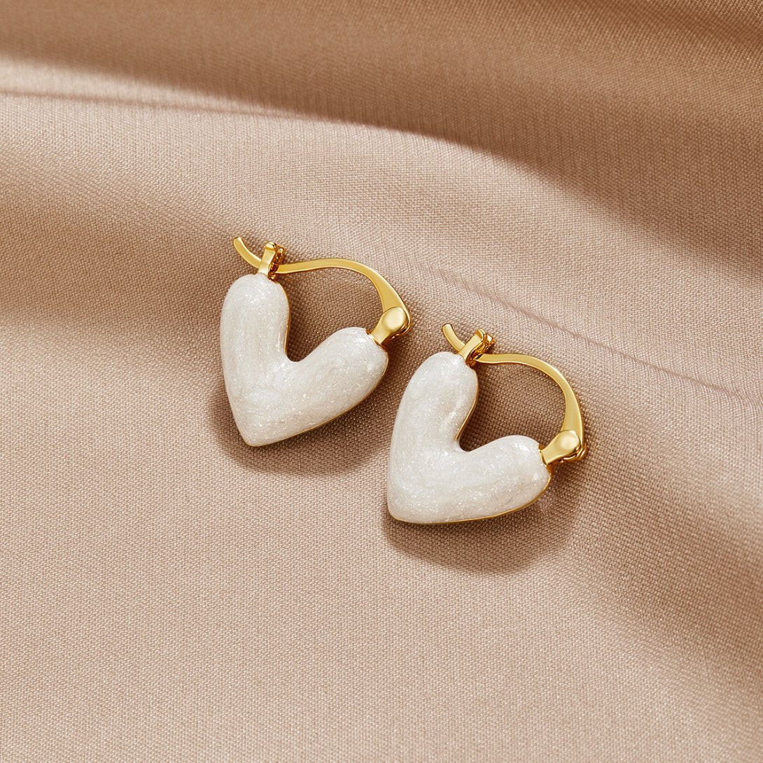 Aya – Herz Liebe Gold Ohrringe