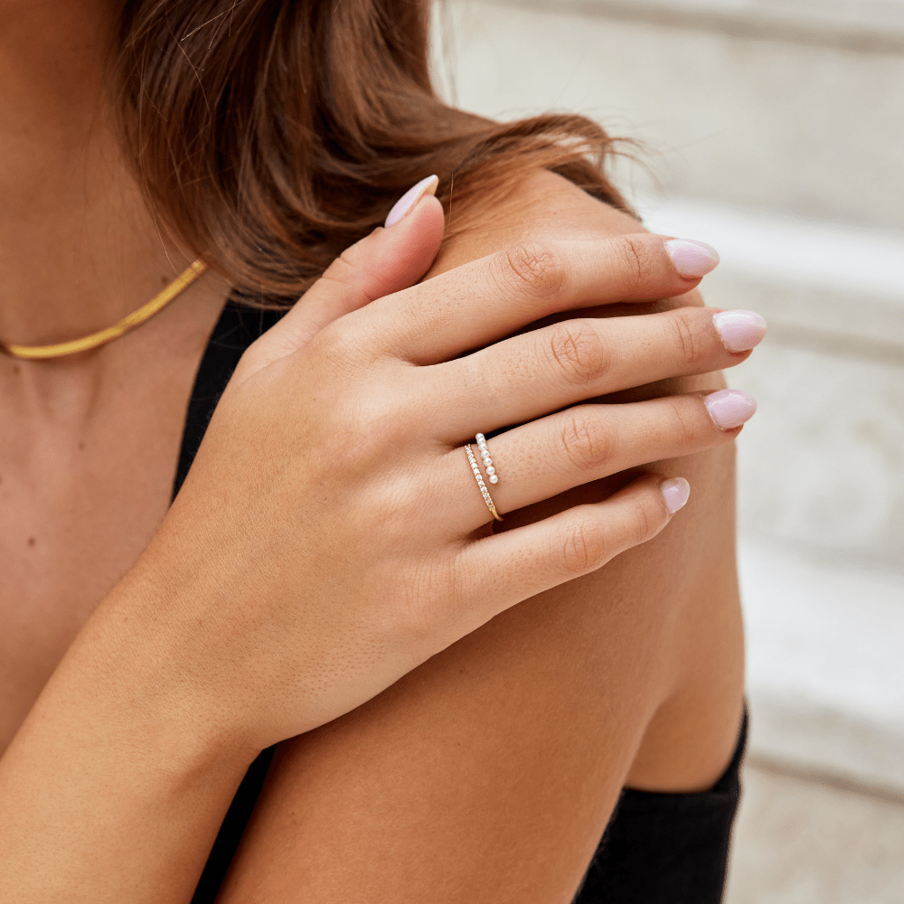 Nerie – Halskette Goldkette mit Perlen